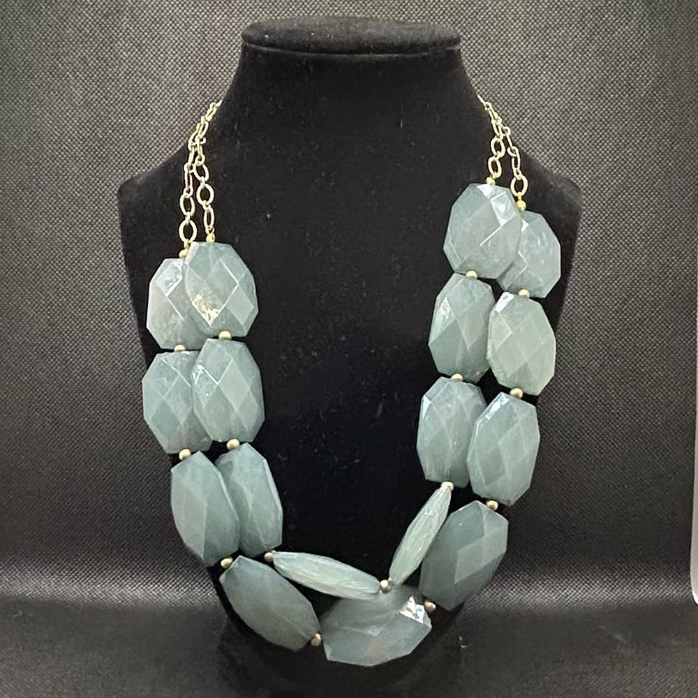 Custom green-gray-teal necklace